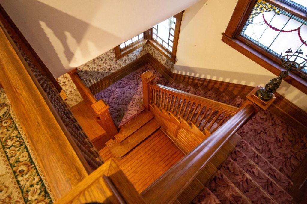 Sold. So much stained glass! Those stairs! Oh my! Circa 1890 in Iowa. 129,900! The Old House Life