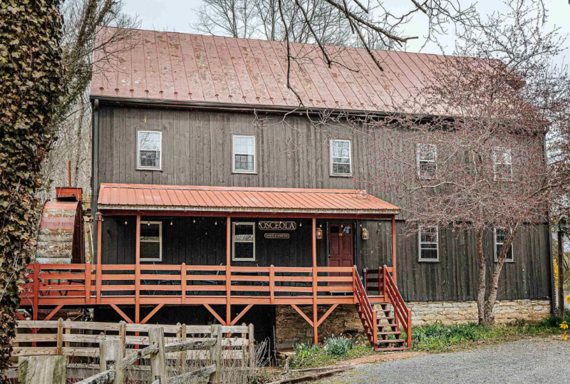 Osceola Mill Inn and Restaurant. Over six acres in Virginia. 749,900
